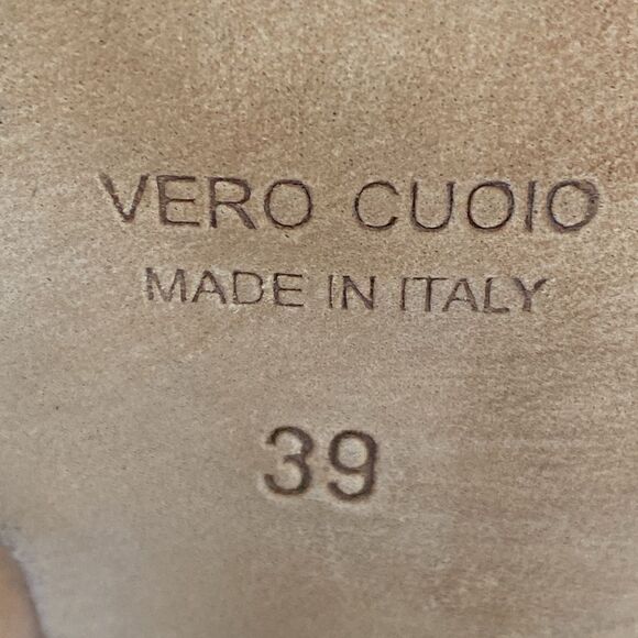 Sundance Tan Leather Heeled Gianna Sandals sz 8.5 Boho Coastal Cowgirl - Picture 9 of 10